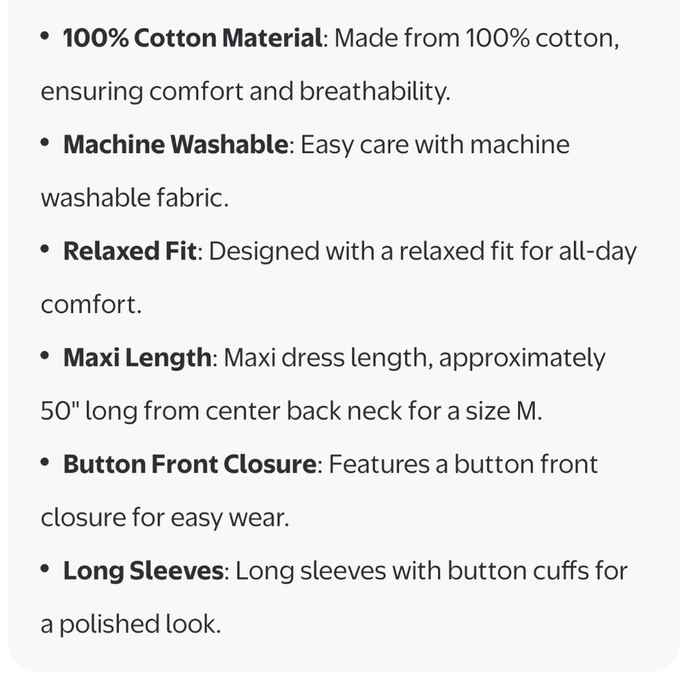 Free Assembly Women's and Women’s Plus Belted Cotton Maxi Shirtdress - Picture 7 of 7